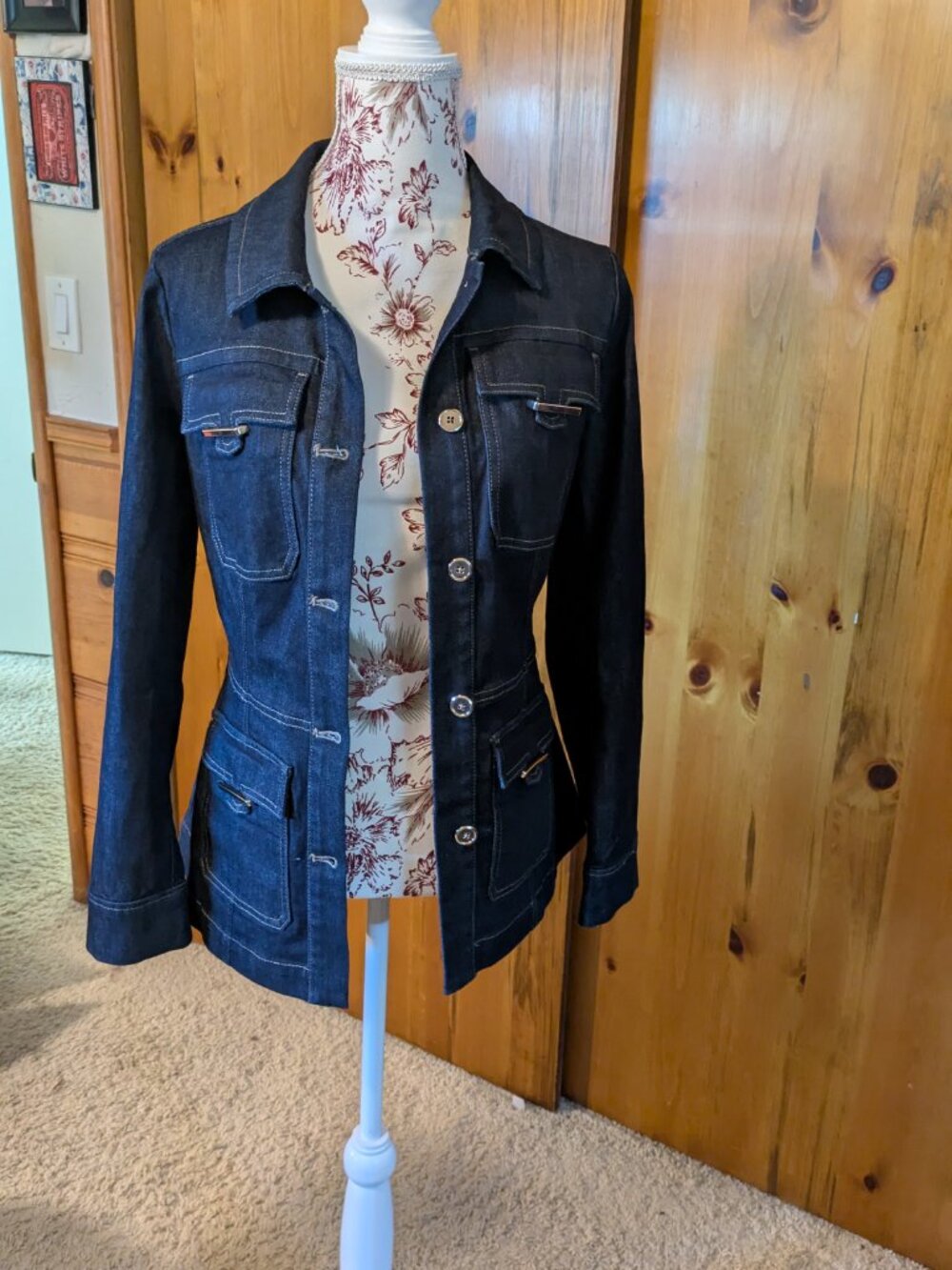 White House Black Market Dark Indigo Denim Jacket